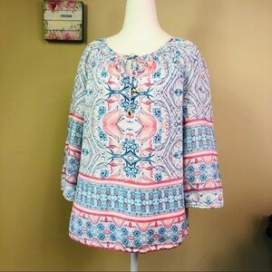 Charter Club Tunic Top P/L Linen Floral